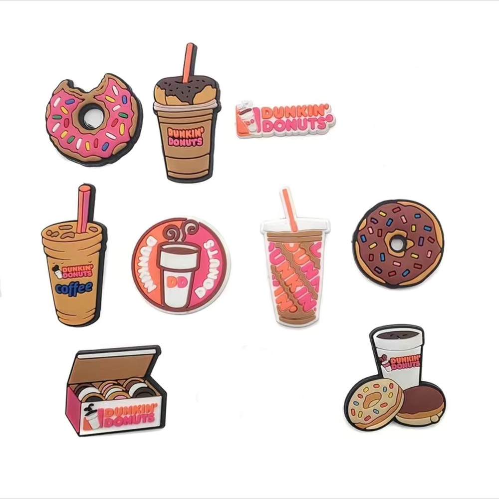 Nine donut shop charms for crocs.MWT